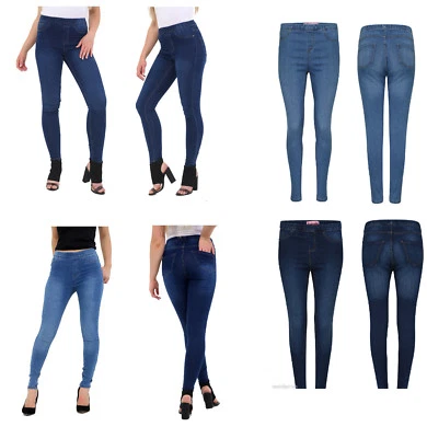 Femmes Ladies Jeans Extensible Étroit Jegging Avec Poches Grande Taille 8-28 - Photo 1/2