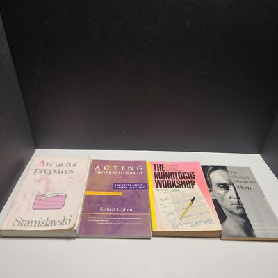 Acting Male Monologues Book Lot Of 4 Audition Roles Speeches Theater Prep 