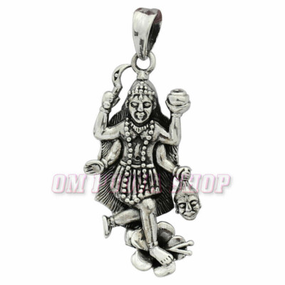 Maa Kali Pendant in Pure Sterling Pure Silver Hindu Goddess Locket OM POOJA SHO