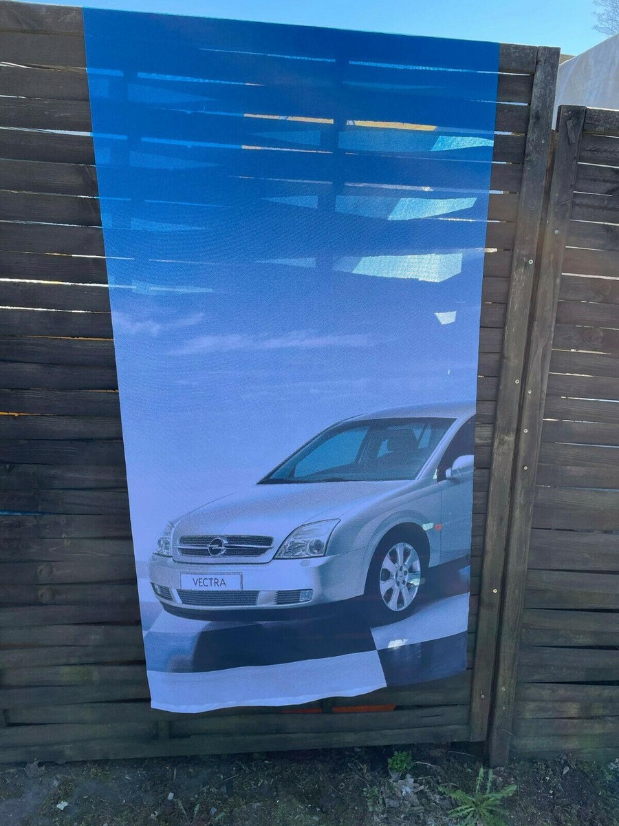 Drapeau Original OPEL Vectra Publicité Annonce Vert Blanc Drapeau Original OPEL Vectra Publicité Annonce Vert Blanc