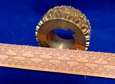Leather Embossing Machine Roller Basketweave w/Scallop edge Pattern #5026 SB