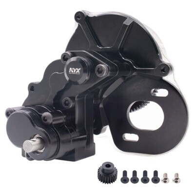KYX Alloy Dual Speed Reverse Transmission Gearbox for Axial SCX10 Wraith Black