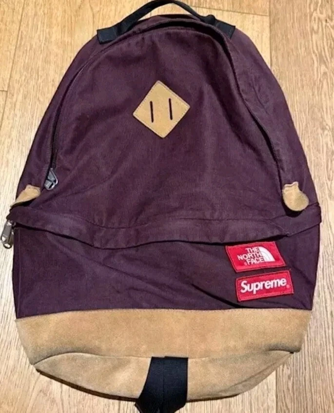 FW12 Supreme x THE NORTH FACE velours côtelé Day Pack sac à dos TNF daim sac à dos