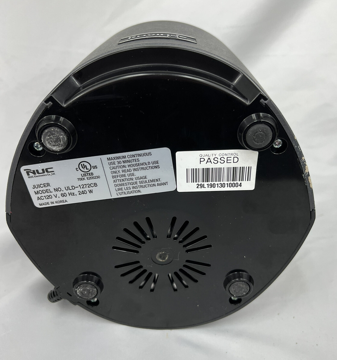 KUVINGS+EVO820+ULD1272CB+Whole+Slow+Juicer+POWER+BASE+ONLY+Replacement