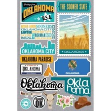 Crafts Stickers 3D Oklahoma Sooner State Shape License Plate Flower City Tulsa