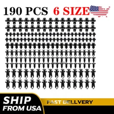 190Pcs Bumper Clips Retainer Auto Car Rivets Fastener Fender Push Pin Trim