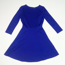 Lulus Size XS Forever Chic Skater Dress Royal Blue 3/4 Sleeve Lined JD6370