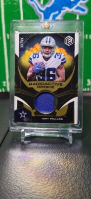 2019 Panini Elements Tony Pollard Radioactive Rookie Player Worn Patch /99 SP