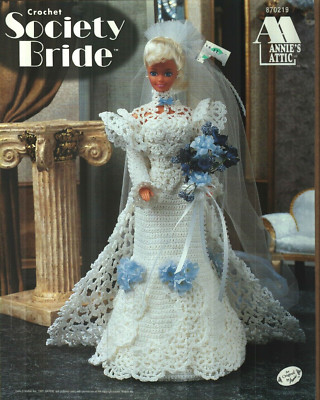 SOCIETY BRIDE FASHION DOLL DRESS ANNIE'S ATTIC CROCHET PATTERN BOOK