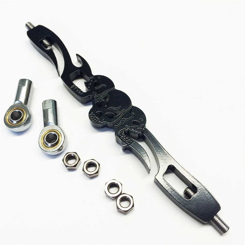 Enlace de cambio de calavera negro para Harley Davidson Softail Fxdwg Dyna Wide Glide Flhr Foto 2 de 4