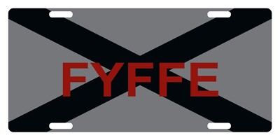 Alabama State Flag License Plate Gray & Black Version Fyffe