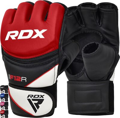 RDX MMA Gloves, Muay Thai, Grappling Gloves, Boxing Training, D-Cut Open Palm