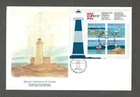 Canada first day cover fleetwood cachet 1985 Lighthouse souvenir sheet