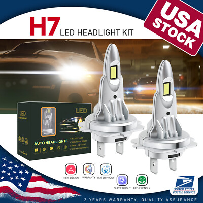 Plug&Play H7 6000K CSP LED Headlight Bulb Kit High Low Beam Super Bright 30000LM