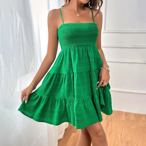 Damen Sexy Trägerkleid Sommerkleid Strandkleid Minikleid Freizeitkleid Urlaub - Bild 23 von 32