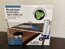 Retractable Table Tennis - Ping Pong Net Kit  Paddles Brookstone New