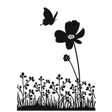 65 Darice Embossing Folder Essentials " BUTTERFLY FLOWER " 1218-54