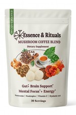 ESSENCE RITUALS Organic Mushroom Coffee Instant, 30 Servings, Made in the USA