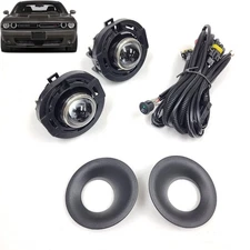 Fit 2015-2023 Dodge Challenger Halogen Fog Light Kit w/ Switch Bezel Wires kit