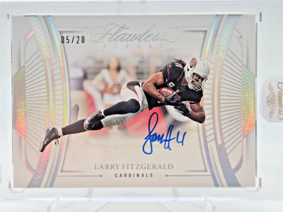 2025 Panini Flawless Larry Fitzgerald Flyers Auto On Card Silver Holo 5/20 HOF