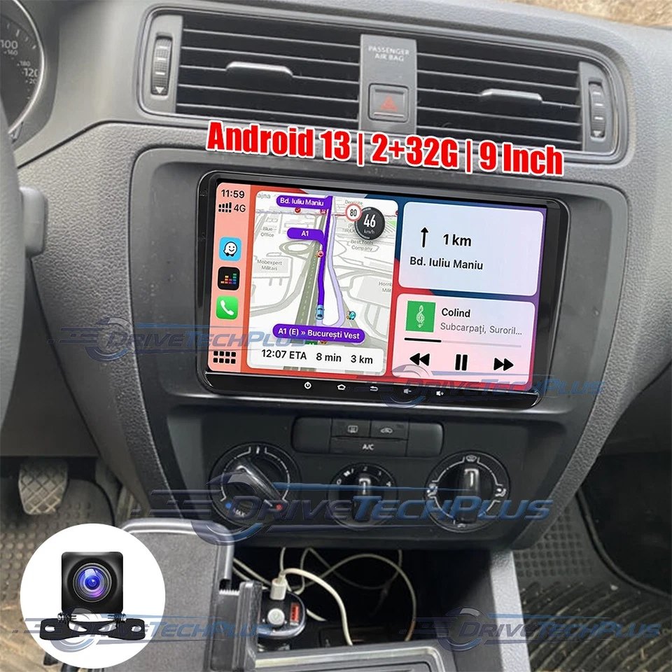 Apple Carplay Android 13 Radio estéreo de coche Para VW Volkswagen Jetta Passat Foto 2 de 4