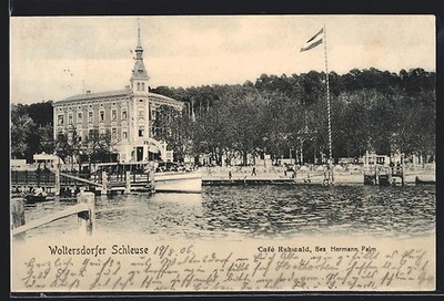 AK Woltersdorf / Mark, Woltersdorfer Schleuse, Cafe Ruhwald Hermann Palm 1906 