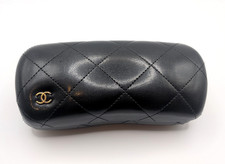 Chanel Eyeglass Sunglasses Case Black quilted Hard Clamshell CC Logo