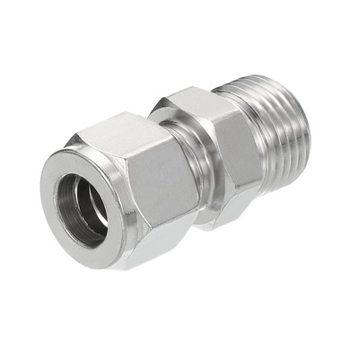 1/2G x 12mm Kompressionsrohrverschraubung, Doppelferrulen, Gerader Adapter