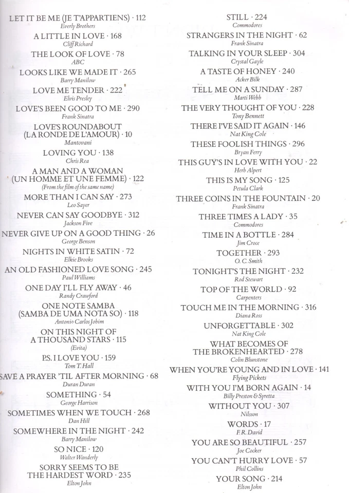 100 LOVE SONGS - COLLECTION OF ROMANTIC SONGS - VOCAL PIANO Good Con - Image 3 of 4