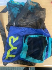 TYR Unisex Elite Team Mesh Backpack Adjustable Straps, 40L, Blue/teal