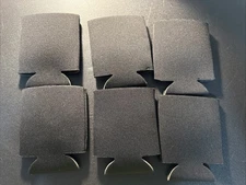 Blank Can Koozies Coolers 6 Flexible Beverage Insulator Sleeves Black