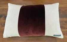 Ryan Studio Designer Linen & Velvet Duck Feather/Down Decorative Pillow 20”x14”