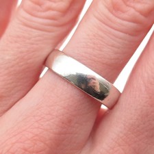 925 Sterling Silver Vintage Classic Wedding Band Ring Size 9.25