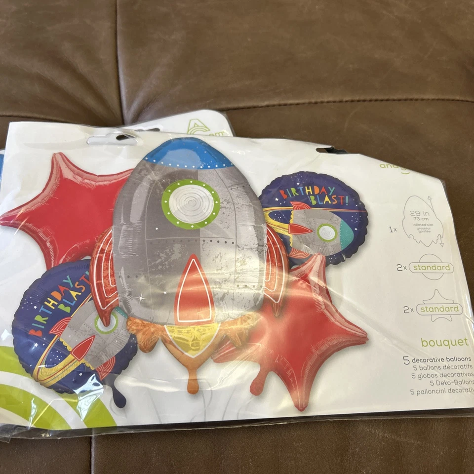 Globos de fiesta de cumpleaños Rocket espacio exterior paquete grande de 5 surtidos OFERTA BARATA  Foto 2 de 4
