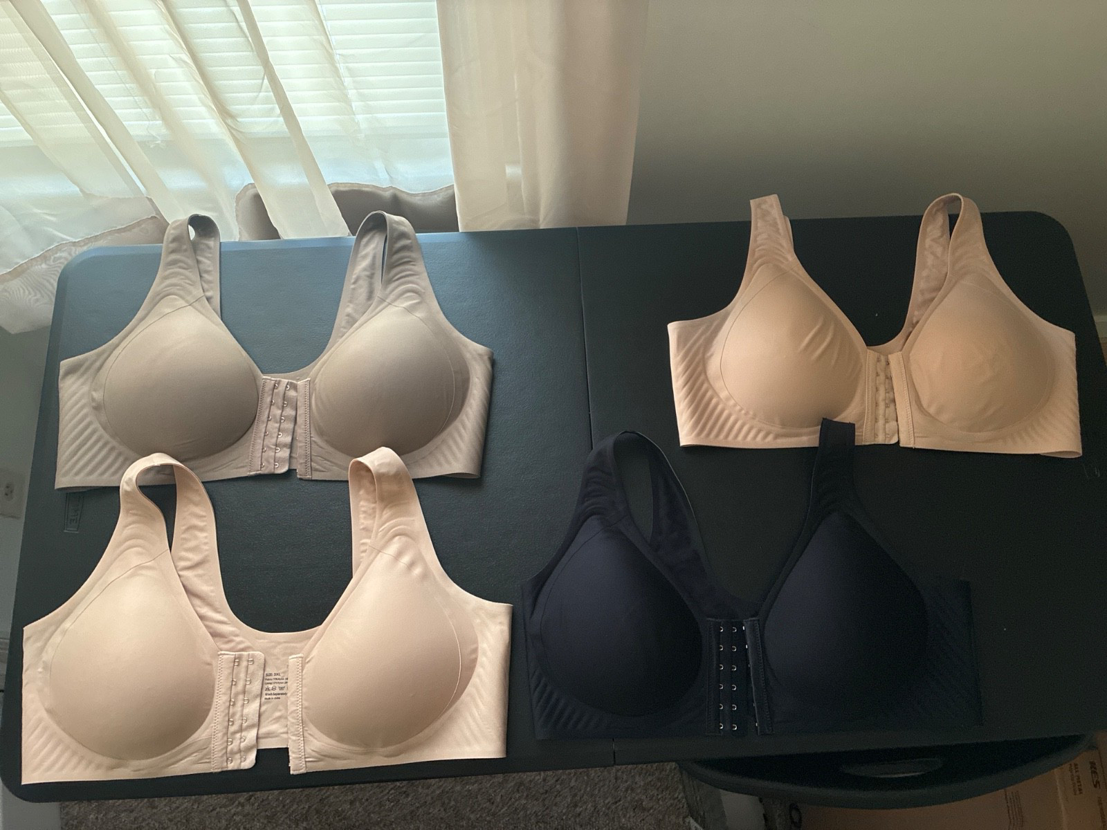 4 Women's size 3XL Front Closure Bras -  (2 nude, 1 mocha, 1 black)