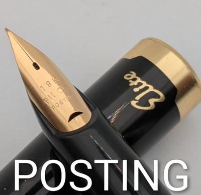 Vintage Pilot Elite Black 18K Gold Posting-nib Fountain pen Cleaned...