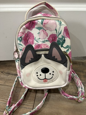 #ad Betsey Johnson Husky Dog Floral Mini Backpack Make Offer $9.99