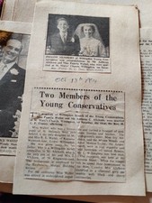 Sk275 Ephemera 1954 Article Wedding Anthony Allchorn Pamela Walter Willingdon 