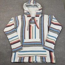Senor Lopez Baja Hoody Colorful Striped Mexican Drug Rug Stoner Surf Skater Sz L