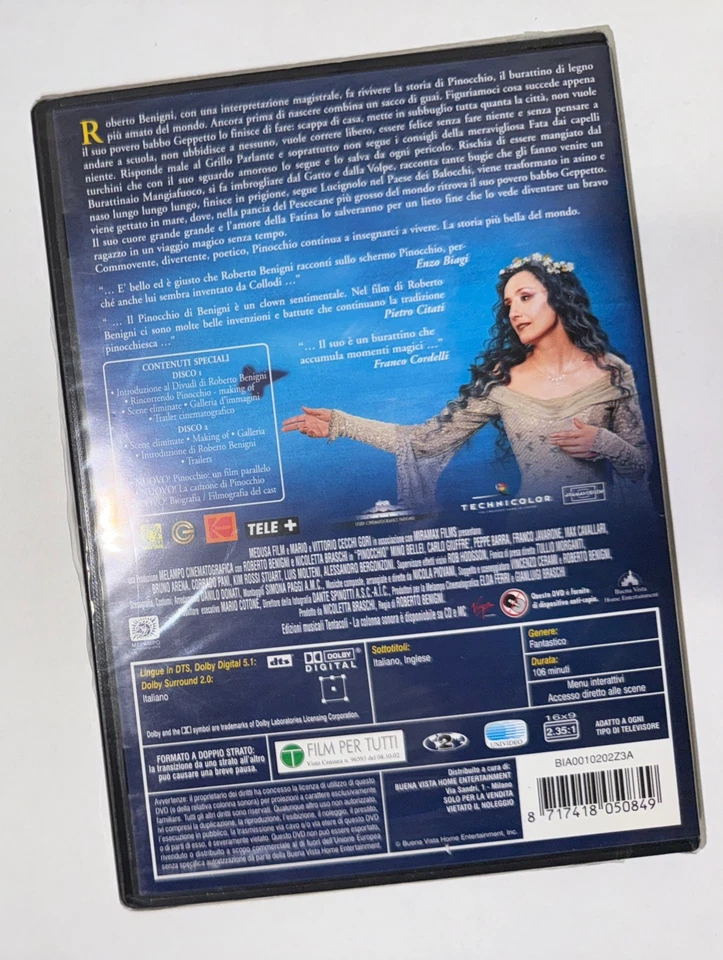 Pinocchio (2002) Roberto Benigni EDIZIONE SPECIALE 2 DVD RARO NUOVO SIGILLATO - Immagine 2 di 2