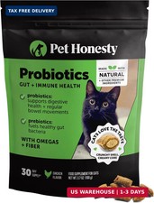 Cat Probiotics Crunchy Creamy Chews for Digestive Health - Cat Constipation + Oc