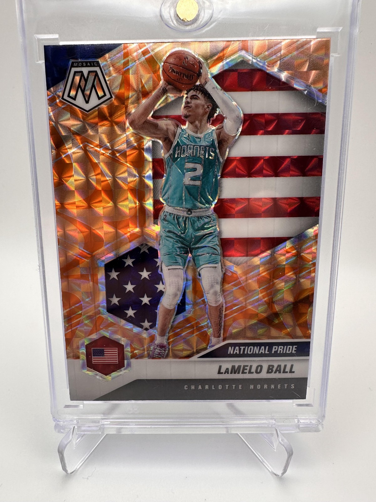 2020-21 Panini Mosaic #257 LaMelo Ball Mosaic Reactive Orange