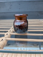Vintage Marmite Glass Jar Amber Embossed Retro Kitchen / Pantry Storage