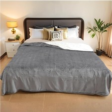 Electric Heated Blanket Queen Size 84"x90", Soft Flannel  Sherpa, LCD Displa...