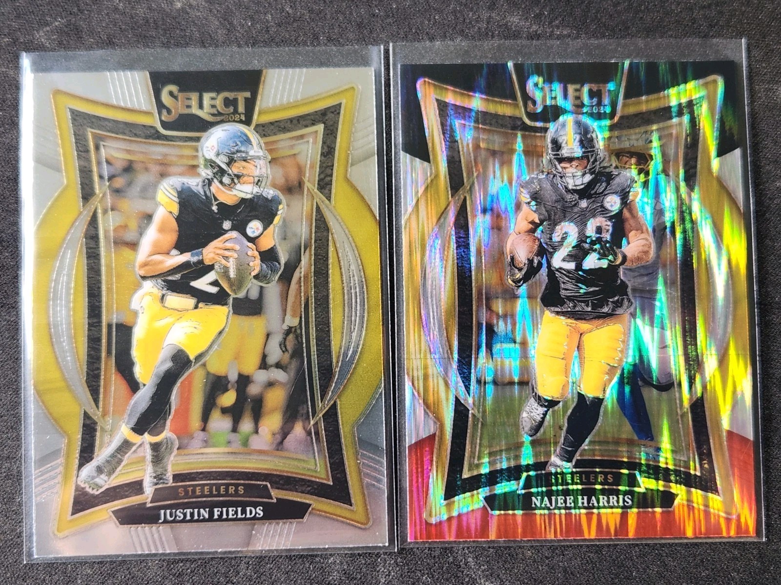 JUSTIN FIELDS/NAJEE HARRIS 2-CARD LOT 2024 Panini Select PITTSBURGH STEELERS