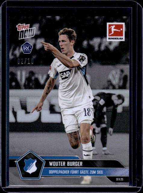 2025-26 Topps Now Bundesliga Black /10 #55 Wouter Burger Doppelpacker führt