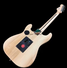 Unfinished DIY Electric Guitar Solid Body Maple Neck Locking Nut Chrome Vibrato