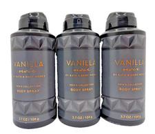 Bath  Body Works Men's Vanilla Noir Body Spray 3.7 Oz x3