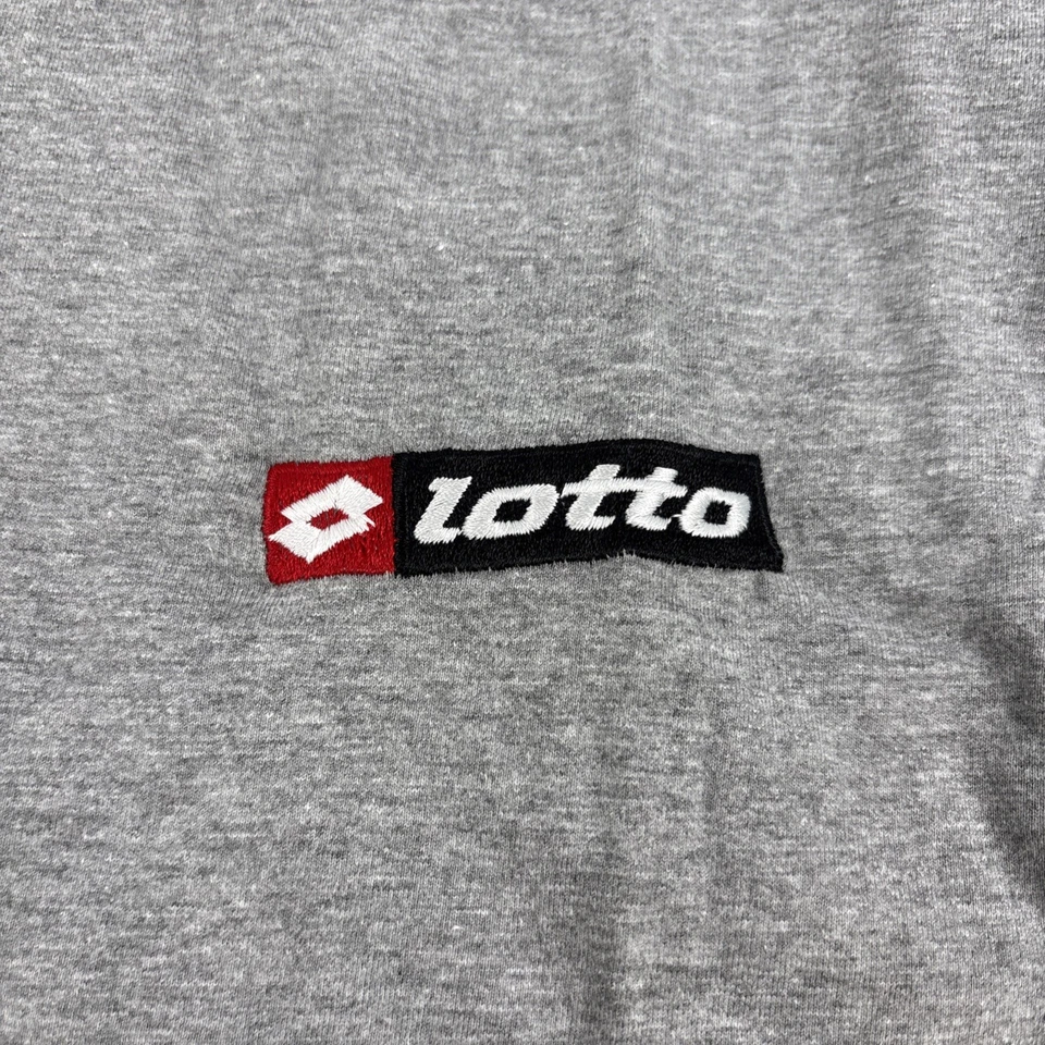Винтажная итальянская спортивная серая футболка Lotto мужская большая НОВАЯ с бирками новая из старых запасов - Изображение 3 из 4