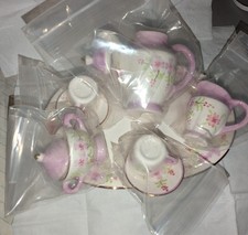 Violet Miniature China 10 Piece Tea Set Vintage